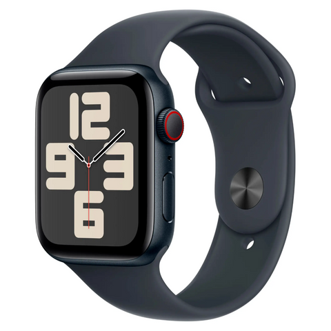 Apple Watch SE (Gen 2) - 44mm-Midnight Aluminum w/ Sport Band (GPS+Cellular) - New