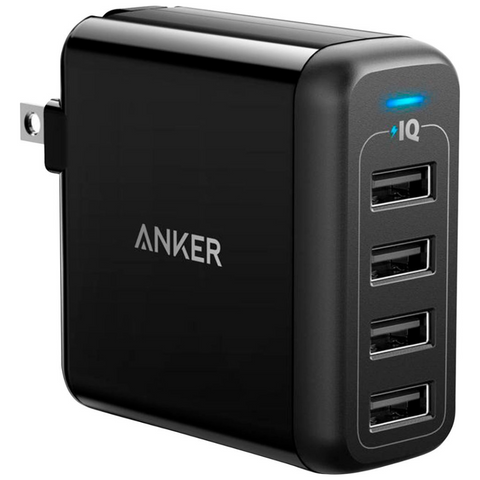 AK - PowerPort 4 Multi-Device Wall Charger 4x USB-A - Black