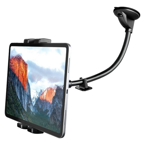 Car Holder Long Arm Suction Cup Mount for Smartphones & Tablets - Black