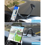 Car Holder Long Arm Suction Cup Mount for Smartphones & Tablets - Black