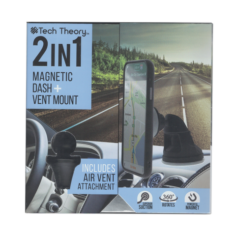 TCT - 2-in-1 Magnetic Dash + Vent Mount - Black