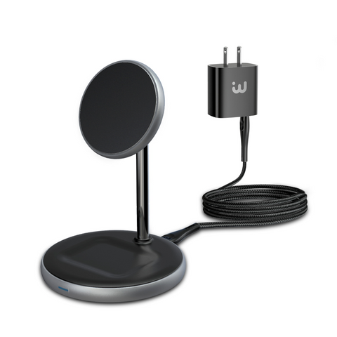 MB - 2-in-1 Wireless Charging Stand for iPhone 12/ 13/14 Series - Black
