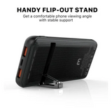 MB - 10,000 mAh Wireless Power Bank w/ Kickstand - Black