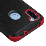 MB - Hybrid Protector Cover for Samsung Galaxy A11 - Black/Red