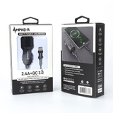 Ampker 30W Car Charger Dual USB Ports w/ Type-C to USB Cable (5ft) - Black