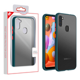 MB - Frost Hybrid Cover for Samsung Galaxy A11 - Smoke Frosted/Midnight Green
