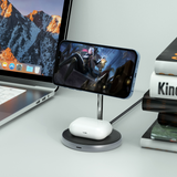 MB - 2-in-1 Wireless Charging Stand for iPhone 12/ 13/14 Series - Black