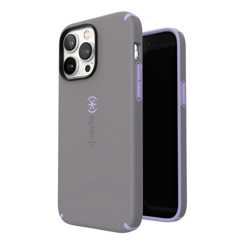 SP - CandyShell Pro Case for iPhone 14 Pro Max - Cloudy Grey/Spring Purple