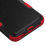 MB - Hybrid Protector Cover for Samsung Galaxy A11 - Black/Red