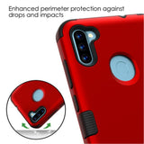 MB - Hybrid Protector Cover for Samsung Galaxy A11 - Red/Black