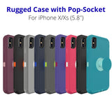 iPhone X/Xs - Rugged Case w/ Pop-up - Black/Orange