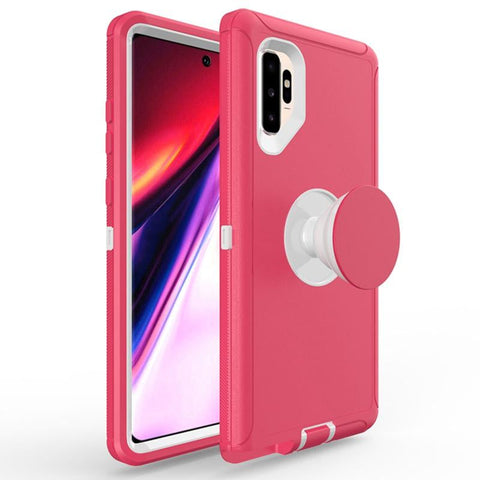 Samsung Galaxy Note 10 - Rugged Case w/ Pop-up - Pink/White