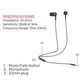MT - Earbuds 105 In-Ear Headphones w/ Mic - Black