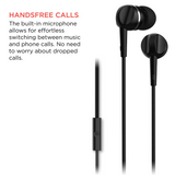 MT - Earbuds 105 In-Ear Headphones w/ Mic - Black