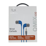 QC - QMX100 Wired Earbuds w/ Mic (3.5mm) - Blue