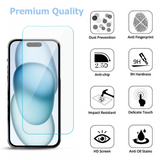 iPhone 15 (6.1) - Premium Tempered Glass (Pack of 10)