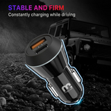 MB - Dual Port 20W (USB-A & USB-C) Car Charger - Black
