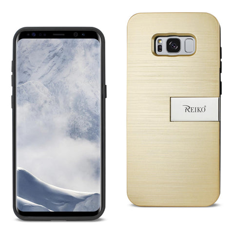Samsung S8 Plus - Slim Armor Hybrid Case w/ Card Hold & Kickstand - Gold