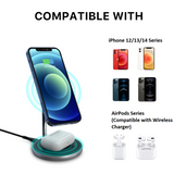 MB - 2-in-1 Wireless Charging Stand for iPhone 12/ 13/14 Series - Black