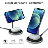MB - 2-in-1 Wireless Charging Stand for iPhone 12/ 13/14 Series - Black