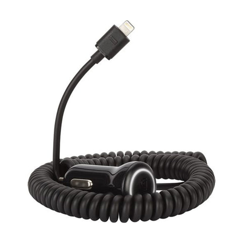 GR - (Apple MFi Certified) Coiled 10W Lightning Car Charger (1.4m)