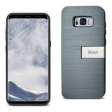 Samsung S8 Plus - Slim Armor Hybrid Case w/ Card Hold & Kickstand - Grey