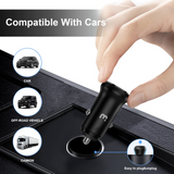 MB - 2-in-1 Car Charger (USB-A & USB-C) w/ 3ft USB-C to USB-C Cable - Black