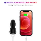 MB - Dual Port 20W (USB-A & USB-C) Car Charger - Black