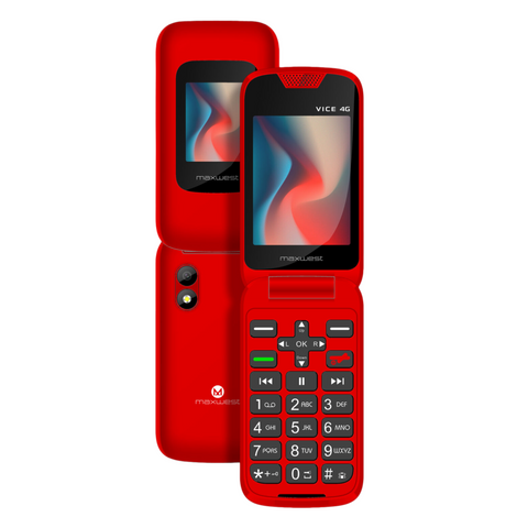 MaxWest Vice 4G LTE Flip -Red-Factory Unlocked (New)