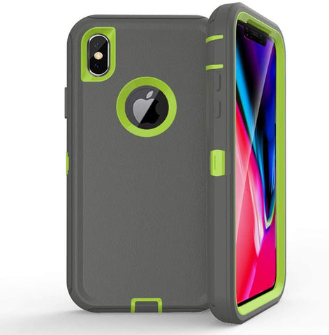 iPhone Xs Max - Heavy Duty Rugged Case - Grey/Green
