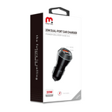 MB - Dual Port 20W (USB-A & USB-C) Car Charger - Black