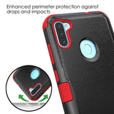 MB - Hybrid Protector Cover for Samsung Galaxy A11 - Black/Red