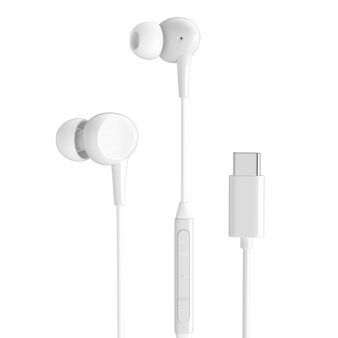MB - USB-C Digital Audio Earphone w/ Mic & Volume Control - White