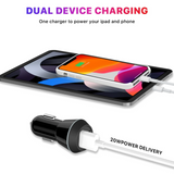 MB - Dual Port 20W (USB-A & USB-C) Car Charger - Black