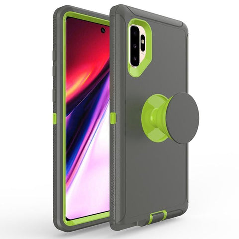 Samsung Galaxy Note 10 - Rugged Case w/ Pop-up - Grey/Green