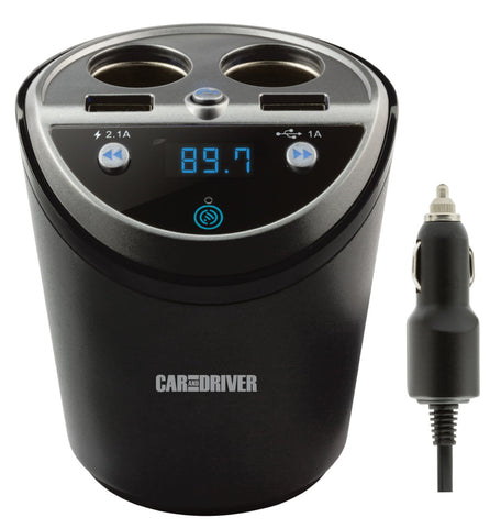 Car&Driver Car Power Station w/ 4 Charging Ports & FM Transmitter