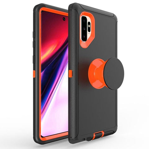 Samsung Galaxy Note 10 - Rugged Case w/ Pop-up - Black/Orange