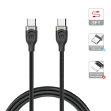 MB - 2-in-1 Car Charger (USB-A & USB-C) w/ 3ft USB-C to USB-C Cable - Black