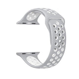 iWatch Breathable Silicone Band - Silver/Green (38-40MM) Size