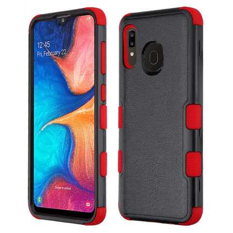 MB - TUFF Hybrid Protector Case for Samsung A20 - Black/Red