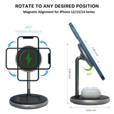 MB - 2-in-1 Wireless Charging Stand for iPhone 12/ 13/14 Series - Black