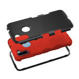 MB - Hybrid Protector Cover for Samsung Galaxy A11 - Black/Red