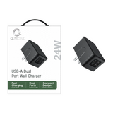 QC - 24W Dual Port Wall Charger - Black