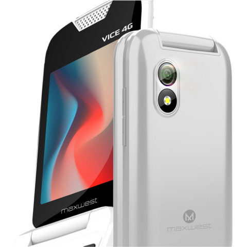 MaxWest Vice 4G LTE Flip -Silver-Factory Unlocked (New)