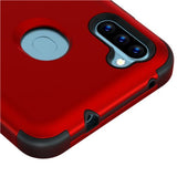 MB - Hybrid Protector Cover for Samsung Galaxy A11 - Red/Black