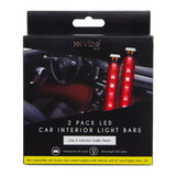 LED Car Interior Light Bars (Set of 2) - Red