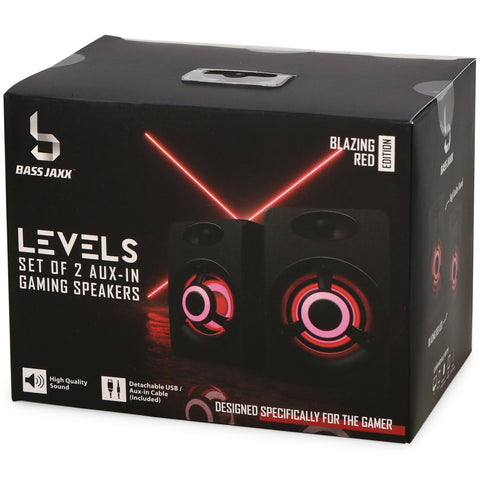 Levels Gaming Speakers (Set of 2) - Red