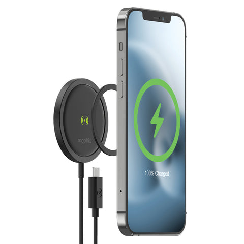 MP - Snap+ 15W Wireless Charger with MagSafe Compatibility - Black