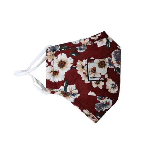 Fashion Floral Printed Straw Masks With Hole - Dark Brown