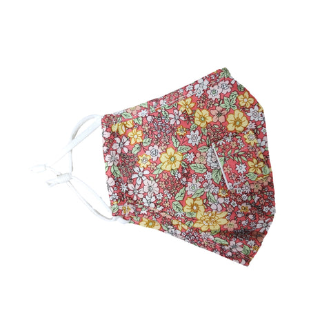 Fashion Floral Printed Straw Masks With Hole - Pink